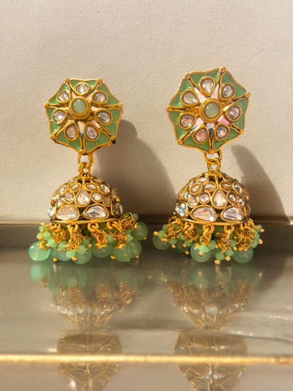 Light green Kundan earring